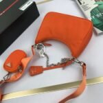 Prada Bags P360 Top Original Single Exclusive Box Prada Nylon Handbag/Underarm Internet Celebrity Sisterhood Group Crazy Planting Trending in Fashion Circle New Model! This Hobo Design Amazing Three-in-One Waist Bag/Crossbody/Single The Handle Has Been Replaced Chain, Adding Touch of Sexy an Underarm Comes a Long My Favorite is Small Pendant Bag Hanging on the Shoulder Strap Can Also Be Used as Accessories Other Bags Pants Usually Matches with Various Outfits No Problem, Guys Hurry Up and Get It, It's So Beautiful Model: 1BH204, Size: Length 22X Height 12x Bottom 6cm - Image 6