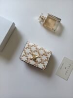 Celine Bags ￥75 Celine Classic Business Holder, Large Cowhide Interior with Smooth Microfiber CANVAS Logo Print, gold Trim TRIOMPHE Metal Snap Closure, Zipper Coin 5 Card Slots, Banknote Pocket, 1 Flat Pocket No.: 10K623 Size:11 9 X 3cm - Image 2