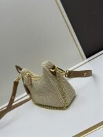 Prada Bags Lot 260 with Box Light Apricot Woven Underarm Handbag Love to the Heart|||It's light apricot-colored knitted [Colorful R]. unique appearance so beautiful~ The plush texture of this beautiful bag is gentle and soft~ It has such a summer vibe~ This rare color fabric style~ You'll be asked about it everywhere you go~ It's simply stunning [Celebration R]#Prada [Topic]##A Panacea [Topic]##Favoring Niche Bags [Topic]##Prada 3-in-1 Prada [Topic]##Light Milk Tea [Topic]##Yarn Knitting [Topic]#Size 22x15x6, style number 2369 - Image 2