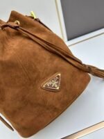 Prada Bags Lot 280 Box Prada New Suede Brown Series | So Cool|||The deep brown tone paired soft material presents fashionable temperament~ Each design uniquely crafted. The petite smart style is also very easy to match! It can easily create a chic and sophisticated look suede Comes with box, dimensions 20x23x13. Model 2461 - Image 6