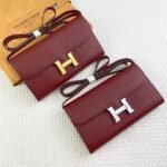 Hermes Bags Hermes Constance Shoulder Bag p155 Model: 539-2 Palm Print Size: 22*11cm Made of Empson cowhide, original factory code soft comfortable to the touch.Exquisite elegant, with smooth straight edges. It has two bill inside, one zipper pocket, and 12 card slots for super large capacity, which can hold phone.Can be worn crossbody an underarm bag, adjustable shoulder strap length, detachable as a wallet or clutch, multi-use bag