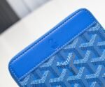 Goyard Bags 65 Sky Blue Gift Box High-Quality Original Geyad Short Zipper Wallet Originated from France in 1853 Nearly Two Hundred Years Heritage Fabric Made of Mixed Hemp, Cotton, Hemp Fibers with Smooth Gum Acacia Coating Waterproof and Durable Size: 11.5*9.5*2cm - Image 6