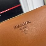 Prada Bags 280 Prada Flap Crossbody Model 66136, Equipped with Two Straps, 2019 Summer New Fashion Women's Single Bag, Striped Shoulder Strap Genuine Leather Handbag, 3 Compartments [Strong] Size 21-15-9cm - Image 2