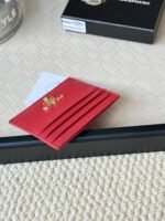 Prada Bags Prada Hot-Selling Holder Unisex Small Card Holder, Black, Model 1MC025, Loose Characters, Triangle Wheat Series, Nine Colors Made of cross-grain cowhide, 6 card slots➕A middle compartment that can hold multiple cards and cash, size 11.2×8.5cm, actual product photo, see is what you get - Image 4