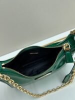 Prada Bags Batch 310 Lacquered Cowhide with Box Re－Edition NaplaK Prada Women's Shoulder or Crossbody Bag Size 22.5X18.5X7CM A bag that recreates the style grids 2005.Prada's design codes are condensed into versatile silhouettes, creating a dialogue between past present styles.Adjustable shoulder strap, parts, detachable key ring, exquisite simple leather item.The triangular logo of enamel metal exudes an iconic and charming design. - Image 7