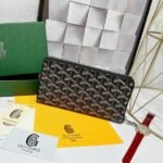 Goyard Bags 90 Goya Matignon Large Wallet is designed as long style with full closure security.It contains 12 card slots, a central zipper pocket, two large storage compartments for cards, banknotes, coins, and other daily documents. Style number: 98188 Color: Black Size: 20cm 2.3cm x 11cm - Image 2