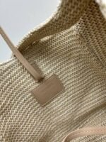 Prada Bags Batch 270 New Model This Series Prada's Main Focus the Entire Season.This product designed imported raffia very handcrafted.Each bag expertly woven by hand professional techniques, lightweight spacious, perfect for summer style. It looks beautiful with various outfits is so perfect. Hurry up and get it! Model: 2386, Size: 33 x 26cm - Image 7