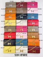 Hermes Bags Hermes Constance Chain Crossbody Bag p155 Model: 539-1 Palm Print Silver Buckle Size: 22*11cm Made of Empson cowhide, it feels soft comfortable. Exquisite elegant, with smooth straight edges. It has two bill inside, one zipper pocket, and 12 card slots for super large capacity, which can hold phone. Can be worn crossbody an underarm bag, chain length 120cm, detachable as a wallet or clutch, multi-use bag - Image 9