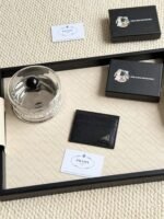Prada Bags 55prada Hot-Selling Holder Unisex Small Holder, Black, Model 1MC025 Diagonal Triangle Cross Pattern Cowhide Leather, 6 Card Slots ➕ A middle compartment that can hold multiple cards and small change, size 11.2×8.5cm, actual product photo, see is what you get