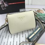 Prada Bags 280 Prada Flap Crossbody Model 66136, Equipped with Two Straps, 2019 Summer New Fashion Women's Single Bag, Striped Shoulder Strap Genuine Leather Handbag, 3 Compartments [Strong] Size 21-15-9cm
