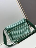 Prada Bags Batch 300 Box Latest Fabric/Symbole Messenger Bag❗|||Made Printing nylon fabric cross-grain cowhide.The is eye-catching striking; print on the consists of classic triangles, very appealing to look at, and it has ample space. This stylish can be worn bag, recommended as crossbody or shoulder with color matching, a favorite bag for going out, Parda new product launched#Unisex#Dimensions 30x22x11, model 2510 - Image 3