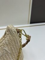 Prada Bags Lot 260 with Box Light Apricot Woven Underarm Handbag Love to the Heart|||It's light apricot-colored knitted [Colorful R]. unique appearance so beautiful~ The plush texture of this beautiful bag is gentle and soft~ It has such a summer vibe~ This rare color fabric style~ You'll be asked about it everywhere you go~ It's simply stunning [Celebration R]#Prada [Topic]##A Panacea [Topic]##Favoring Niche Bags [Topic]##Prada 3-in-1 Prada [Topic]##Light Milk Tea [Topic]##Yarn Knitting [Topic]#Size 22x15x6, style number 2369 - Image 6